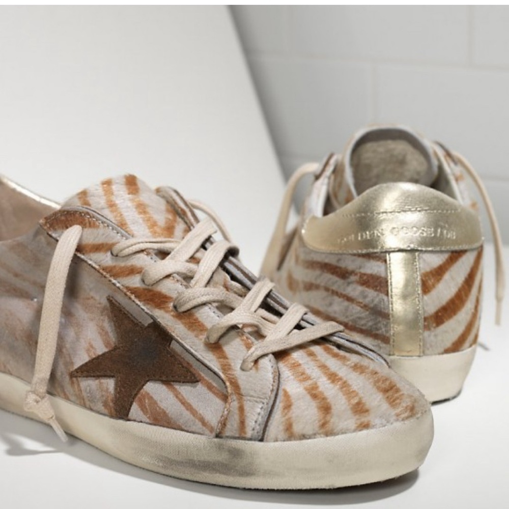 Golden Goose SUPERSTAR FAUX FUR TRAINERS beige size 8.5 women’s